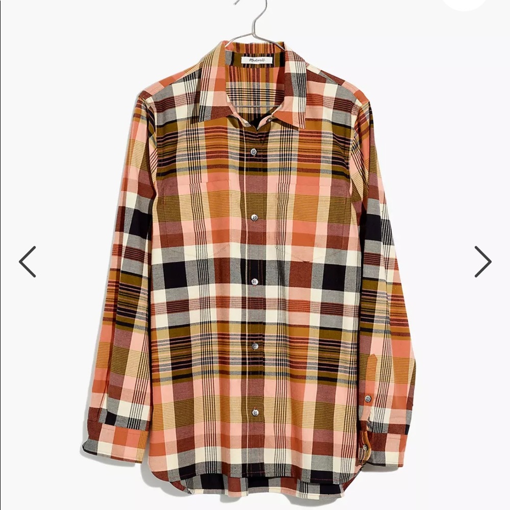 Madewell Seconda Plaid Classic Ex-Boyfriend Shirt Small